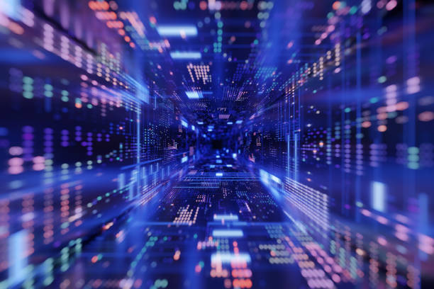 Abstract representation of data processing in cloud computing for consumer electronics.