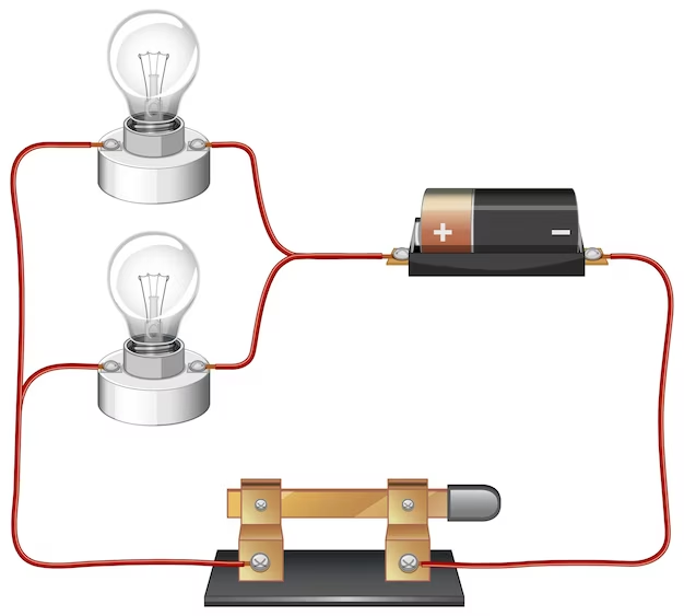 Illustration of a simple current-divider circuit based on the conceptual basis of electrical resistance